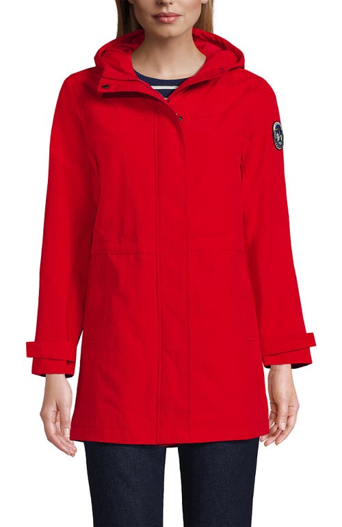 Shop Lands' End Squall Hooded Waterproof Raincoat In Bright Cherry