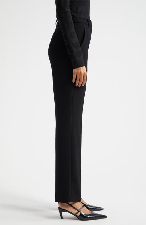 Shop Emporio Armani Techno Gabardine Straight Leg Pants In Solid Black