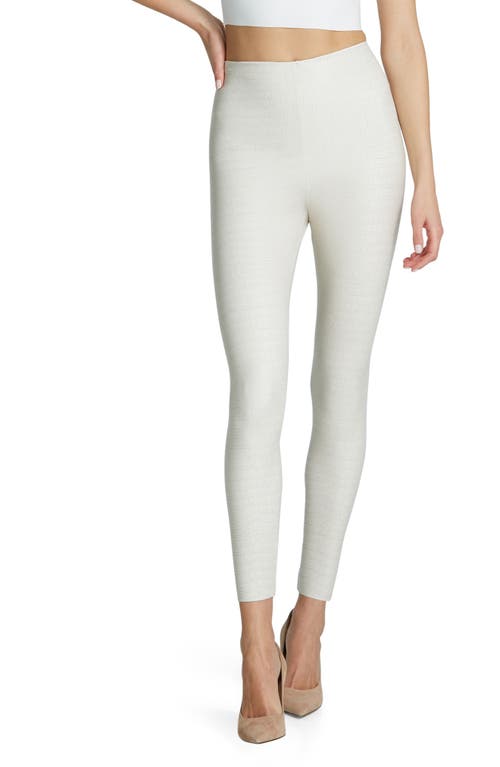 Reptile Embossed Faux Leather Leggings in Bone Croc