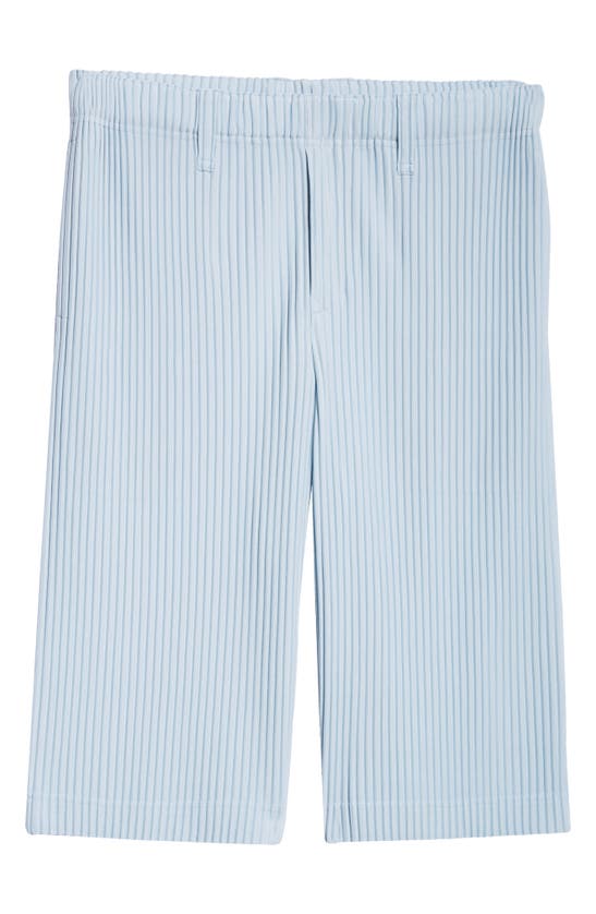 Shop Issey Miyake Tailored Pleats 2 Crop Pants In Light Blue