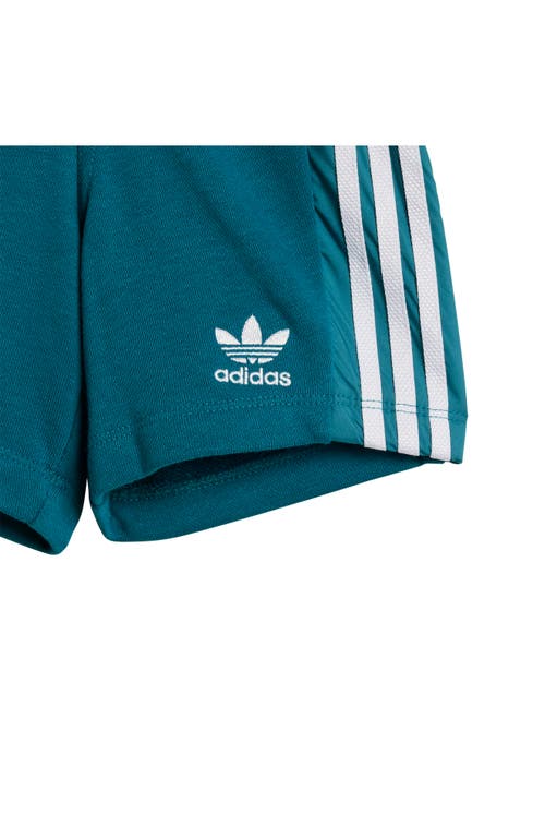 Shop Adidas Originals Adidas Adicolor Newness Pocket T-shirt & Shorts Set In Legacy Teal