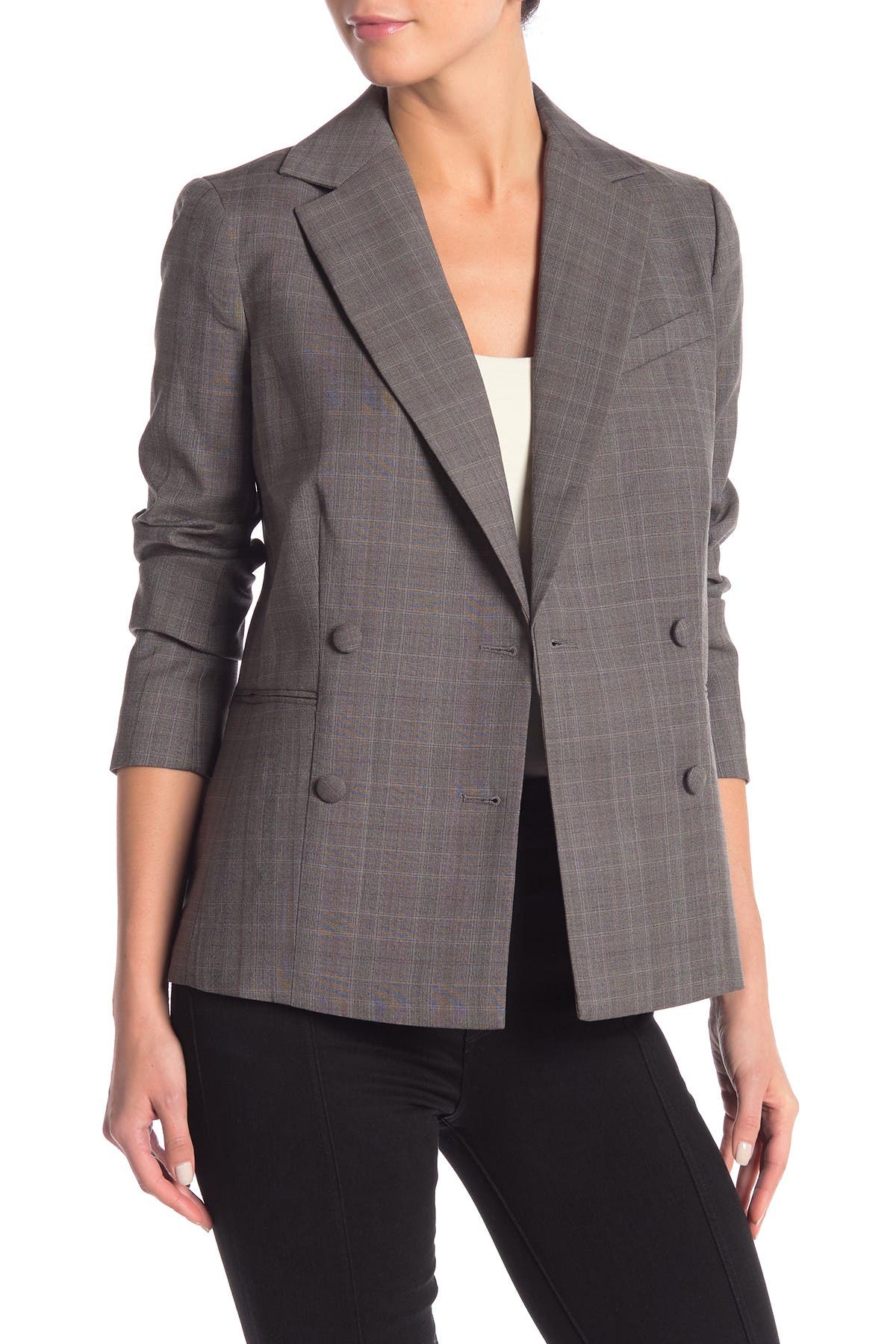 plaid wool blazer