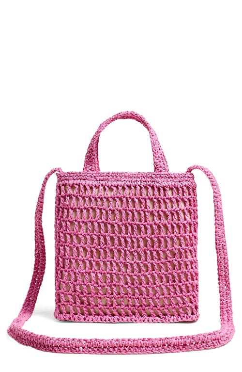Madewell The Small Transport Straw Crossbody in Retro Pink at Nordstrom