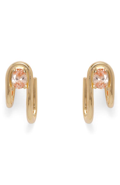 Lady Grey Vera Hoop Earrings In Gold/peach