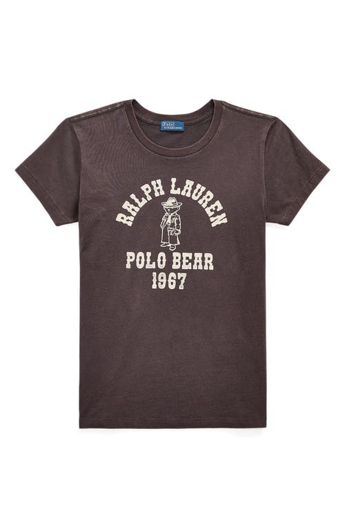 Shop Polo Ralph Lauren Polo Bear Cotton Graphic T-shirt In Pebble Black