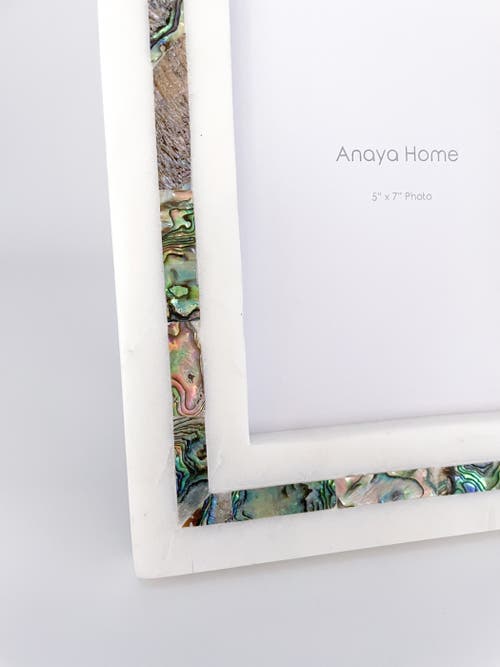 Shop Anaya Rainbow Pearl Marble Picture Frame 5x7 In White