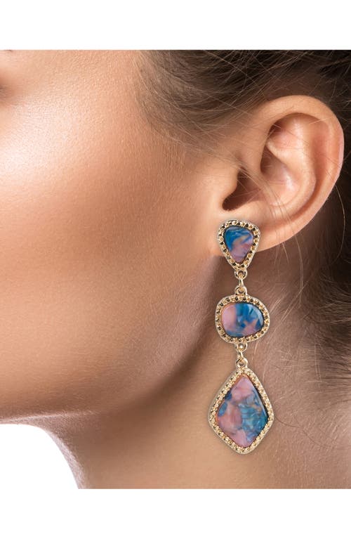 Shop Jardin Imitation Stone Drop Earrings In Blue/gold