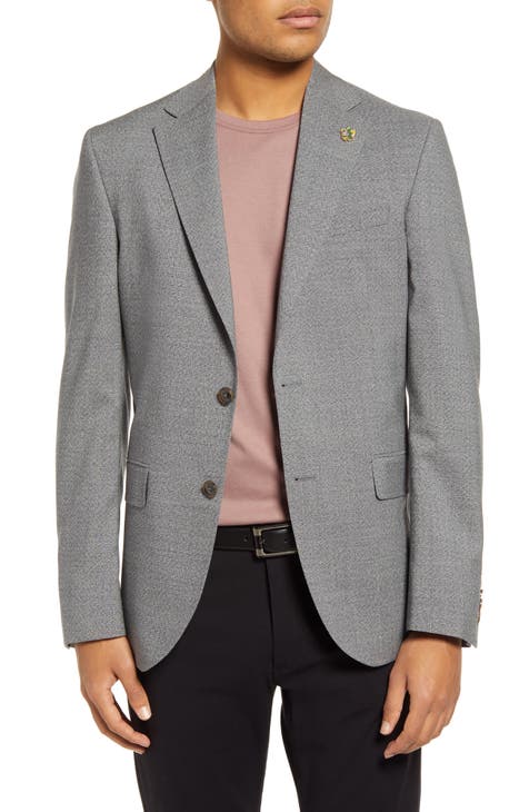 Ted Baker Blazer Cotton Linen Blend Metro Gray Microstripe Sport Coat ...