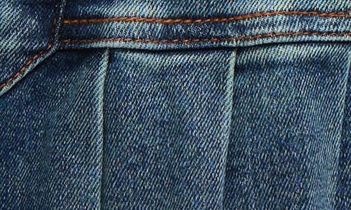 Shop Tractr Kids' Pleated Denim Cargo Skirt In Indigo