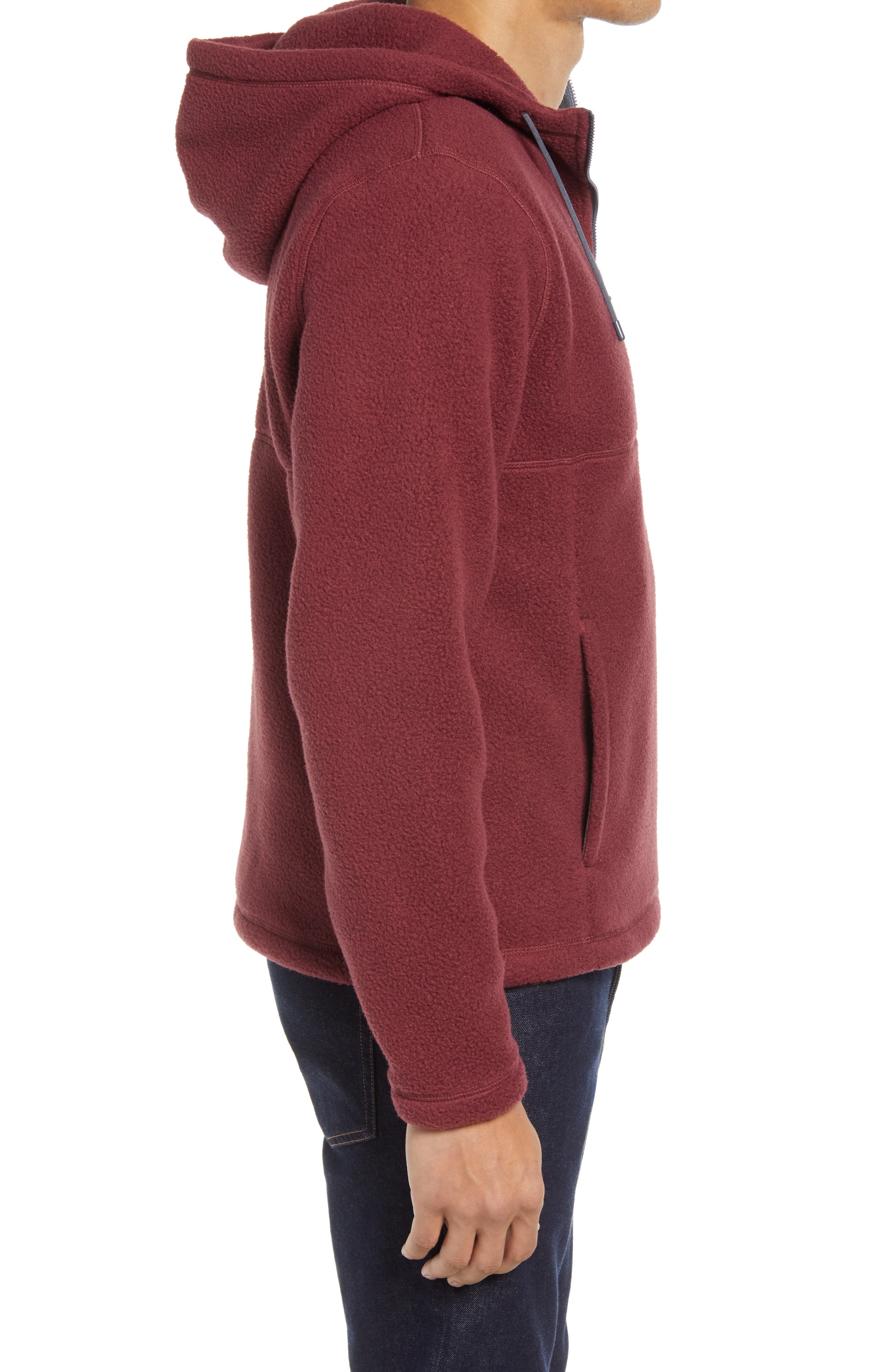 burgundy fleece hoodie