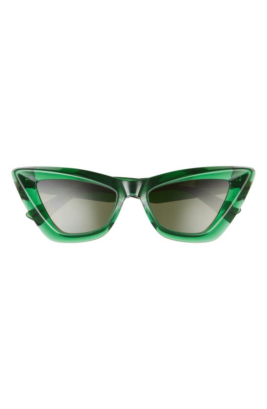 Shop Bottega Veneta 53mm Cat Eye Sunglasses In Green