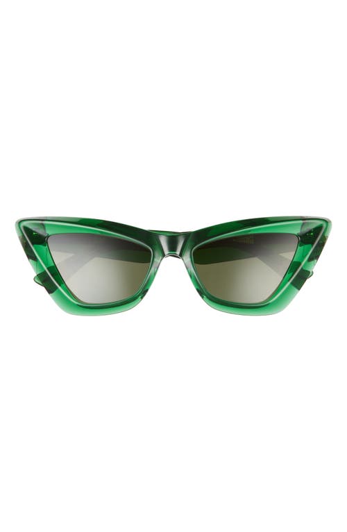 Bottega Veneta 53mm Cat Eye Sunglasses in Green at Nordstrom