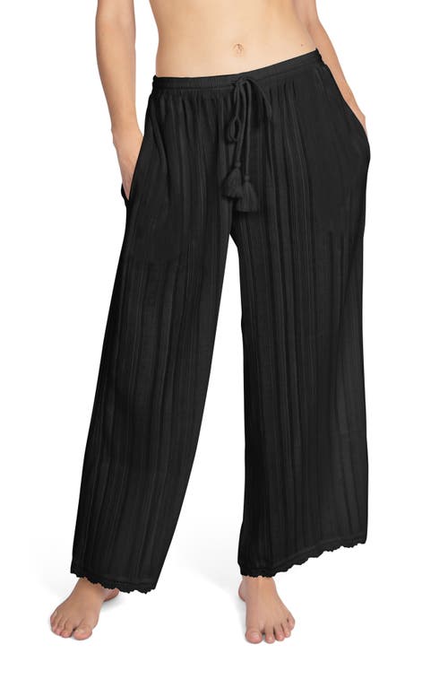 Shop Robin Piccone Jo Wide Leg Cover-up Pants In Black