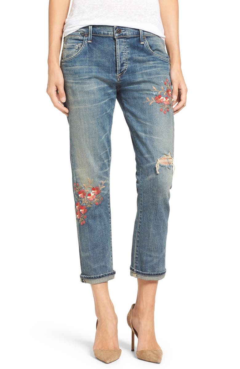 Citizens of Humanity 'Emerson' Embroidered Slim Boyfriend Jeans (Madera ...