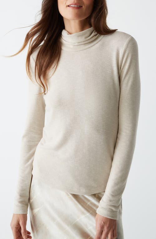 Shop Michael Stars Hadley Long Sleeve Knit Turtleneck Top In Oatmeal