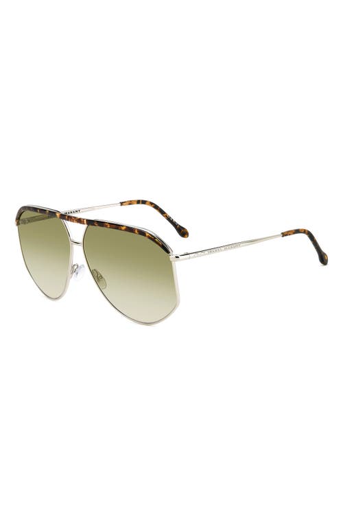 Shop Isabel Marant 64mm Oversize Aviator Sunglasses In Palladium Havana/green Shaded