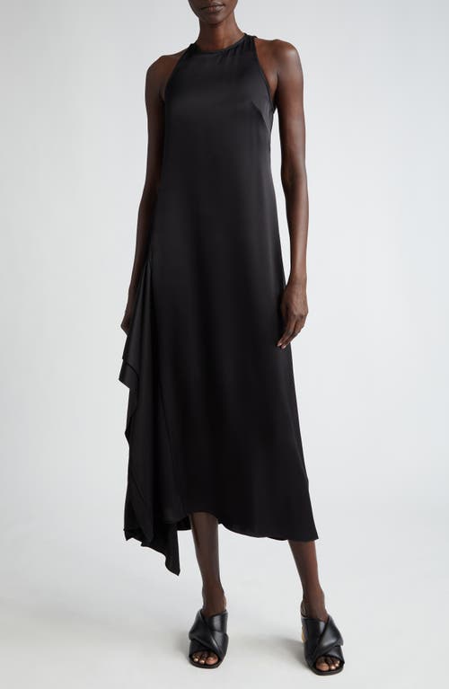 JW Anderson Draped Sleeveless Satin Dress in Black at Nordstrom, Size 4 Us