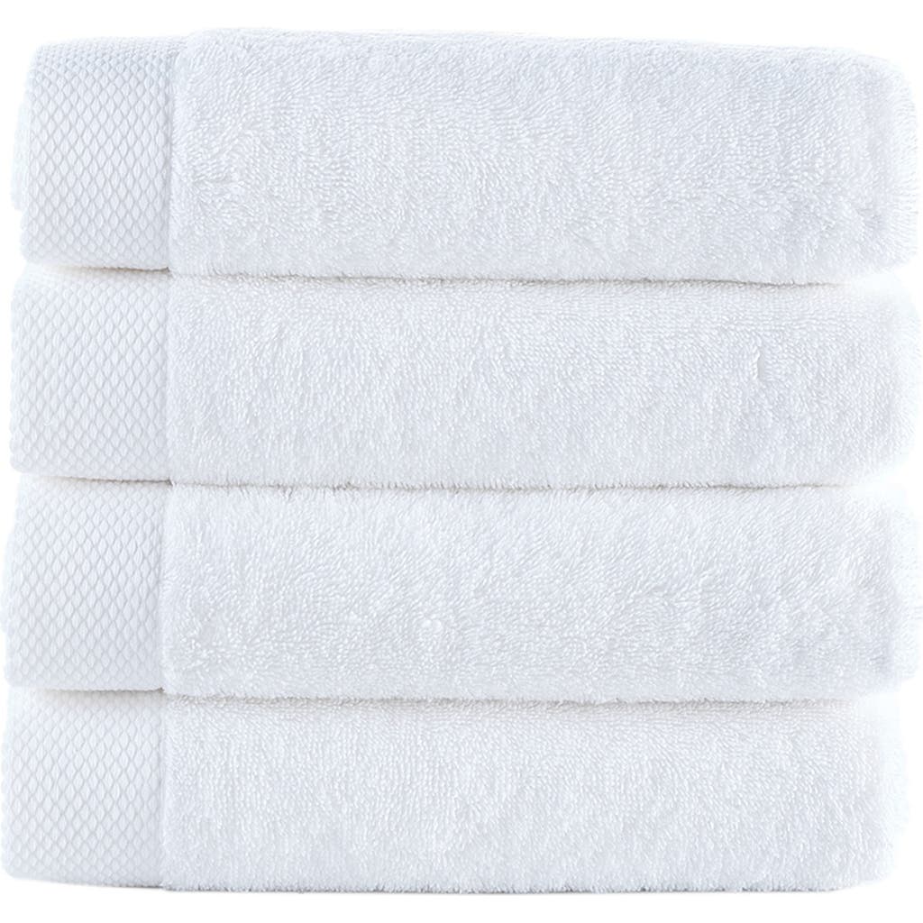 Brooks Brothers Solid Signature 4-pack Turkish Cotton Washcloths In White