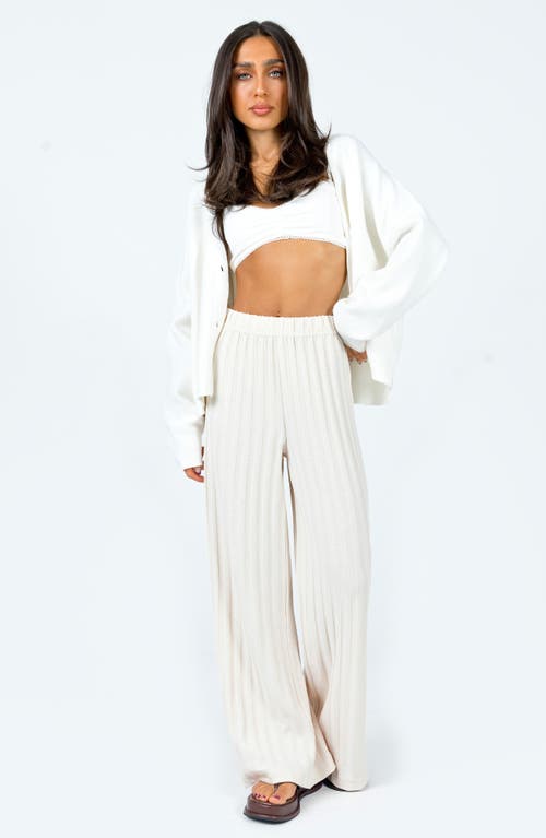 Princess Polly Theo Waffle Stitch Cardigan In White