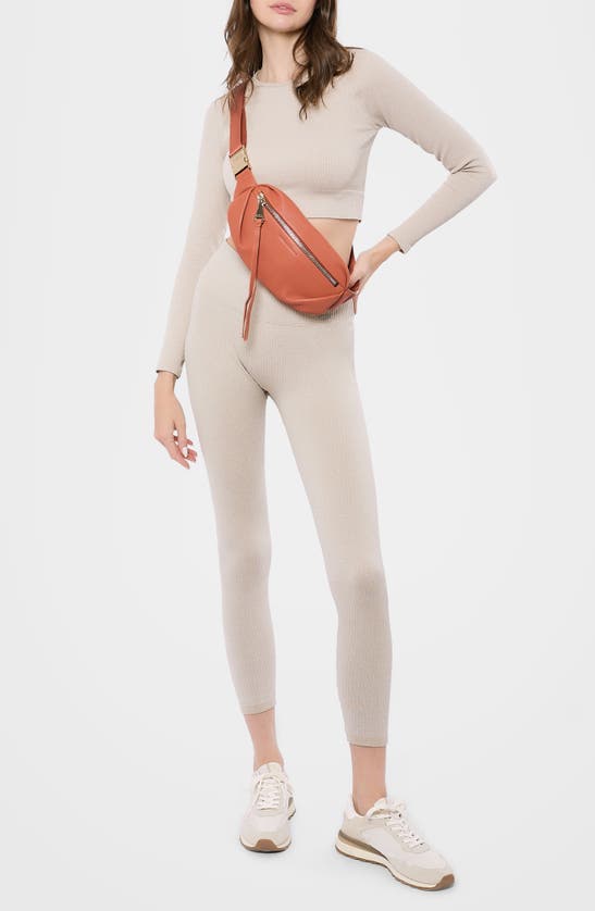 Shop Aimee Kestenberg Milan Leather Belt Bag In Apricot