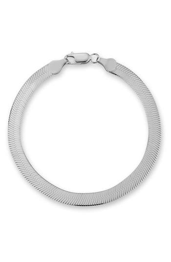 Glaze Jewelry Herringbone Chain Anklet In Silver