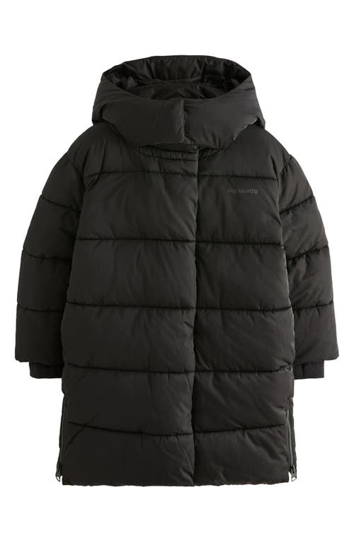 Shop Allsaints Sm By  Kids' Longline Padded Coat In Black