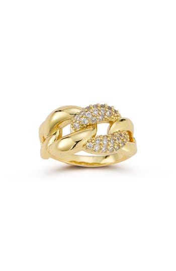 Chloe & Madison Chloe And Madison Cubic Zirconia Curb Link Ring In Gold