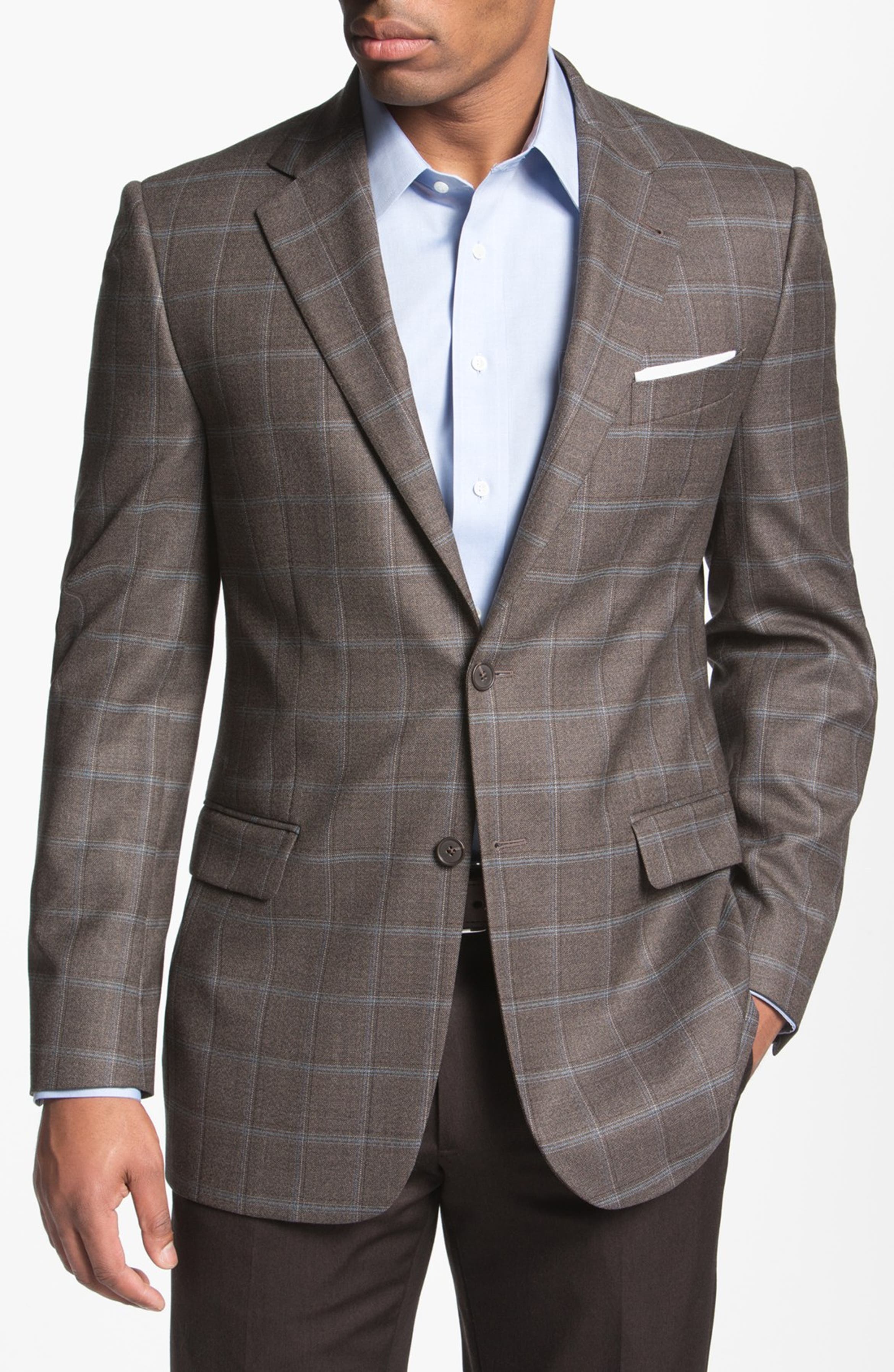 Joseph Abboud 'Signature Silver' Plaid Wool Sportcoat (Online Only ...