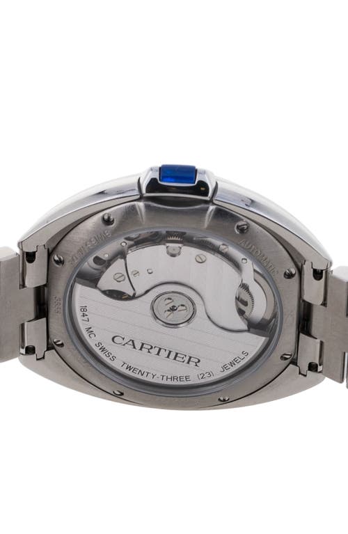 Shop Watchfinder & Co. Cartier  2019 Cle De Cartier Automatic Bracelet Watch, 35mm<br /> In Silver