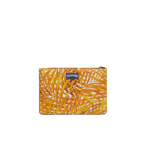 Vilebrequin Palm Leaves Neoprene Pouch In Mangue