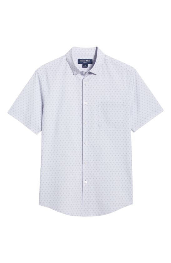 Mizzen + Main Leeward Trim Fit Short Sleeve Performance Button-up Shirt In Purple Star Print