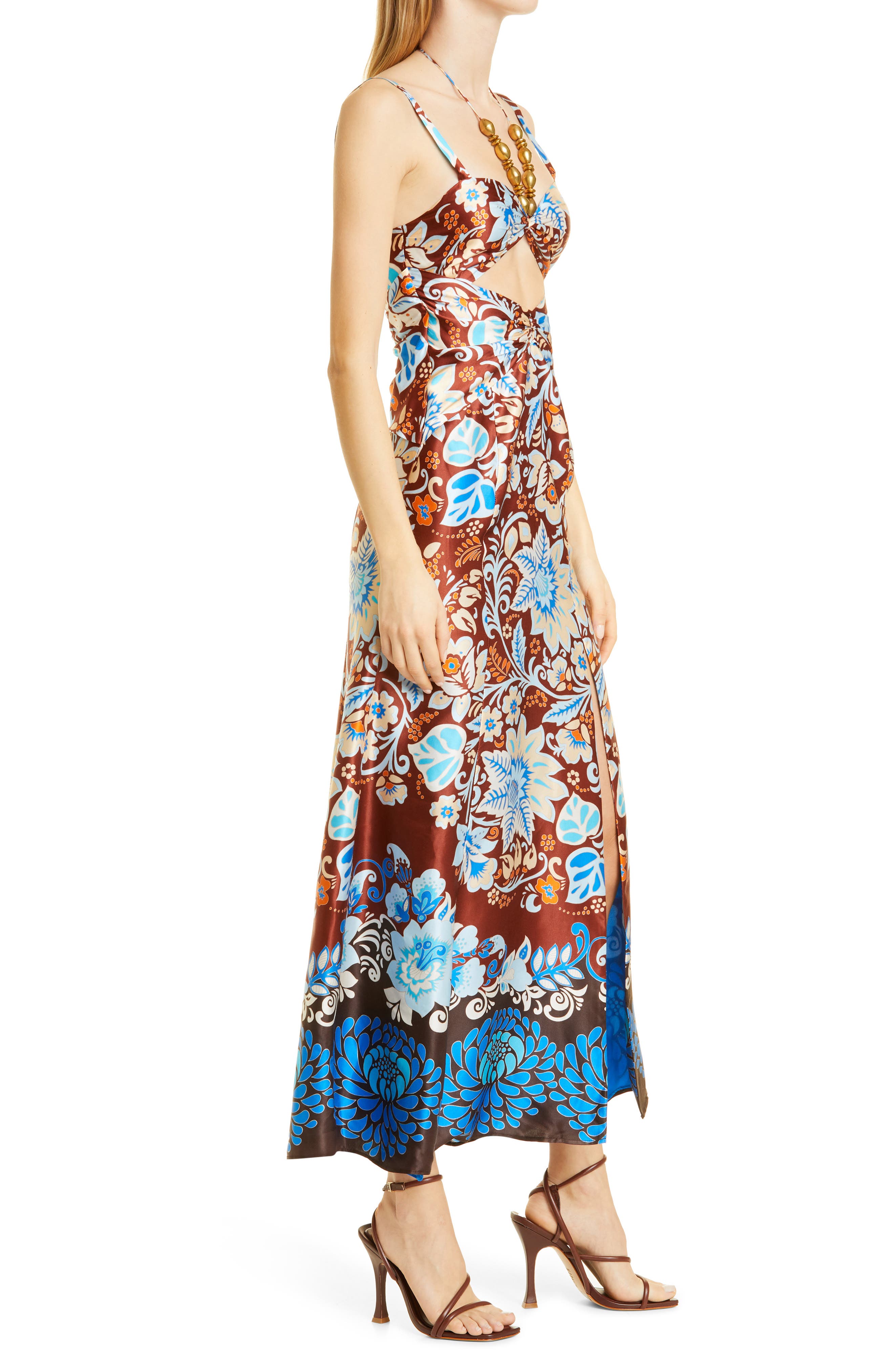 ALEXIS Nisa Mix Floral Satin Dress 