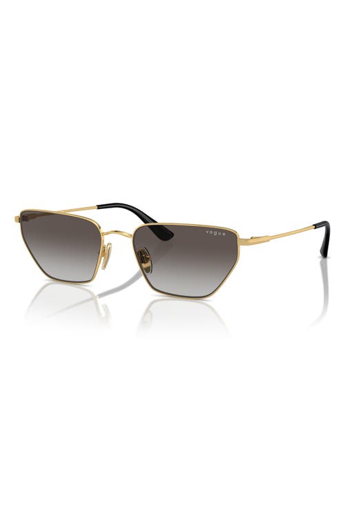 Vogue 56mm Gradient Irregular Sunglasses In Gold