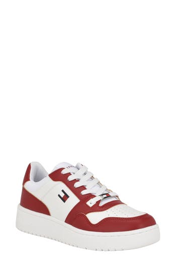 Shop Tommy Hilfiger Twigye Sneaker In White/red