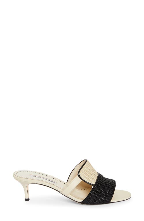 Shop Manolo Blahnik Fabiolamu Kitten Heel Slide Sandal In Black