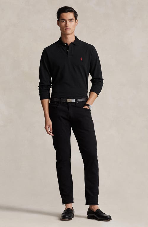 Shop Polo Ralph Lauren Cotton Piqué Long Sleeve Polo In Polo Black