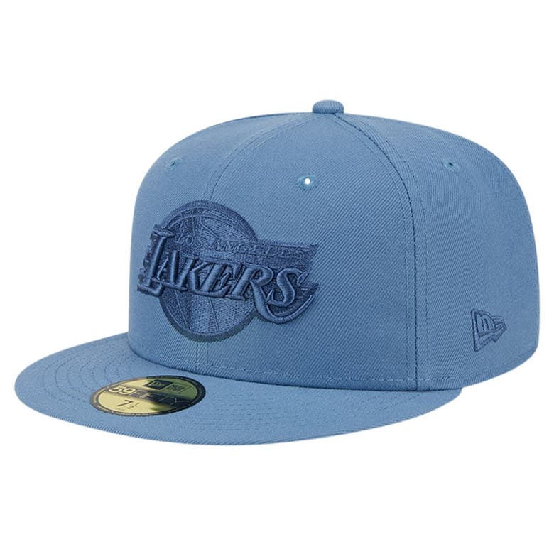 Shop New Era Blue Los Angeles Lakers Color Pack Faded Tonal 59fifty Fitted Hat