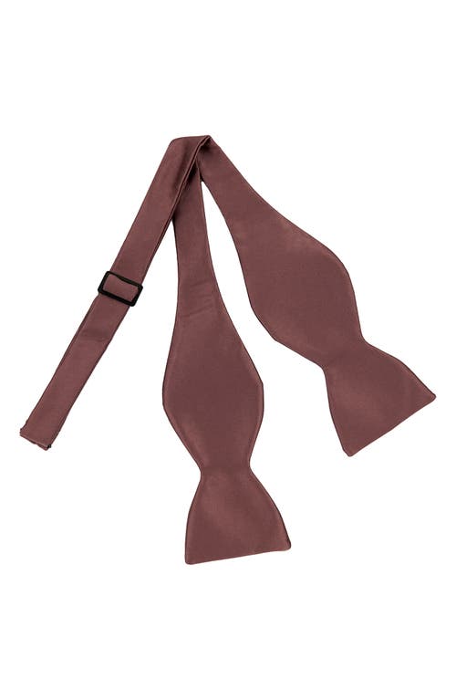 Shop Brooklyn Brigade Solid Satin Bow Tie In Dark Mauve