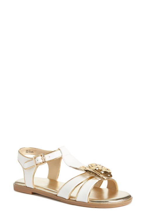 Yosi Samra Kids' Miss Butterfly Ankle Strap Sandal White/Gold at Nordstrom, M