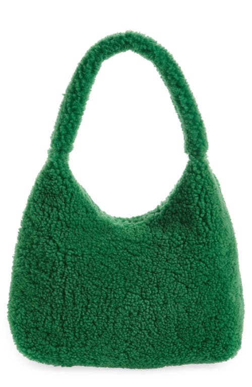 Mansur Gavriel Soft Candy Genuine Shearling Shoulder Bag in Emerald