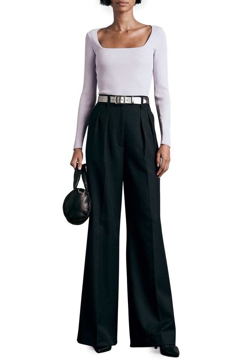 rag & bone Asher Rib Long Sleeve Top, Alternate, color, Lavender