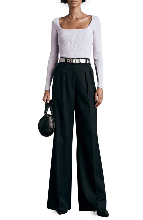 Rag & Bone Asher Rib Long Sleeve Top In Lavender