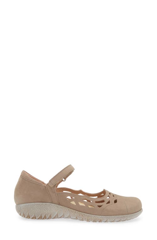 Naot Agathis Mary Jane Flat In Stone Nubuck