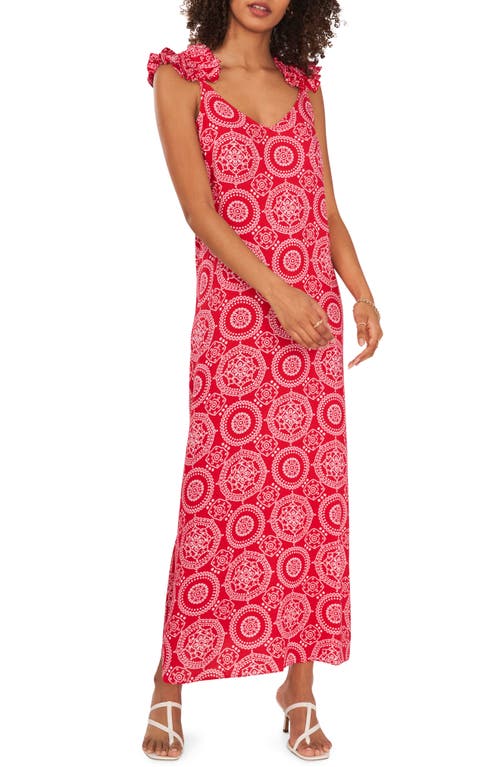 Medal Tie Strap Maxi Dress in Berry Pink