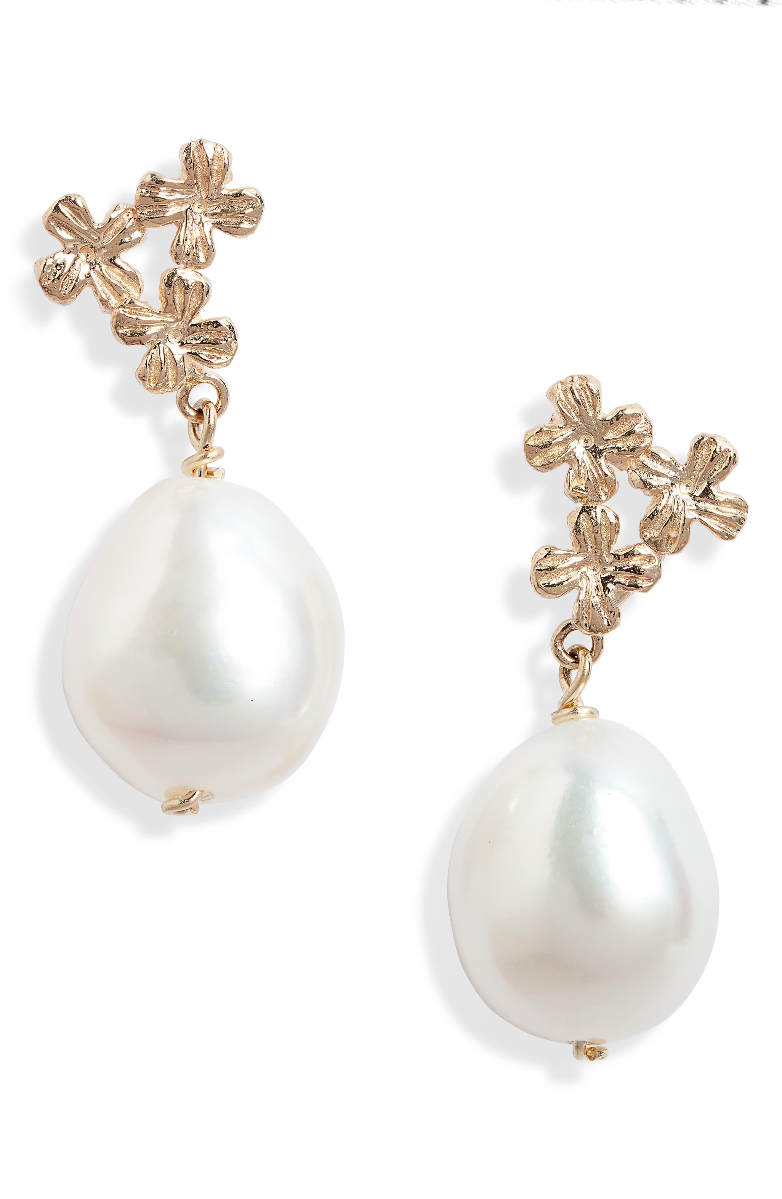 Colorful baroque petal pearl earrings with 18k gold hook Wedding Women Jewelry 