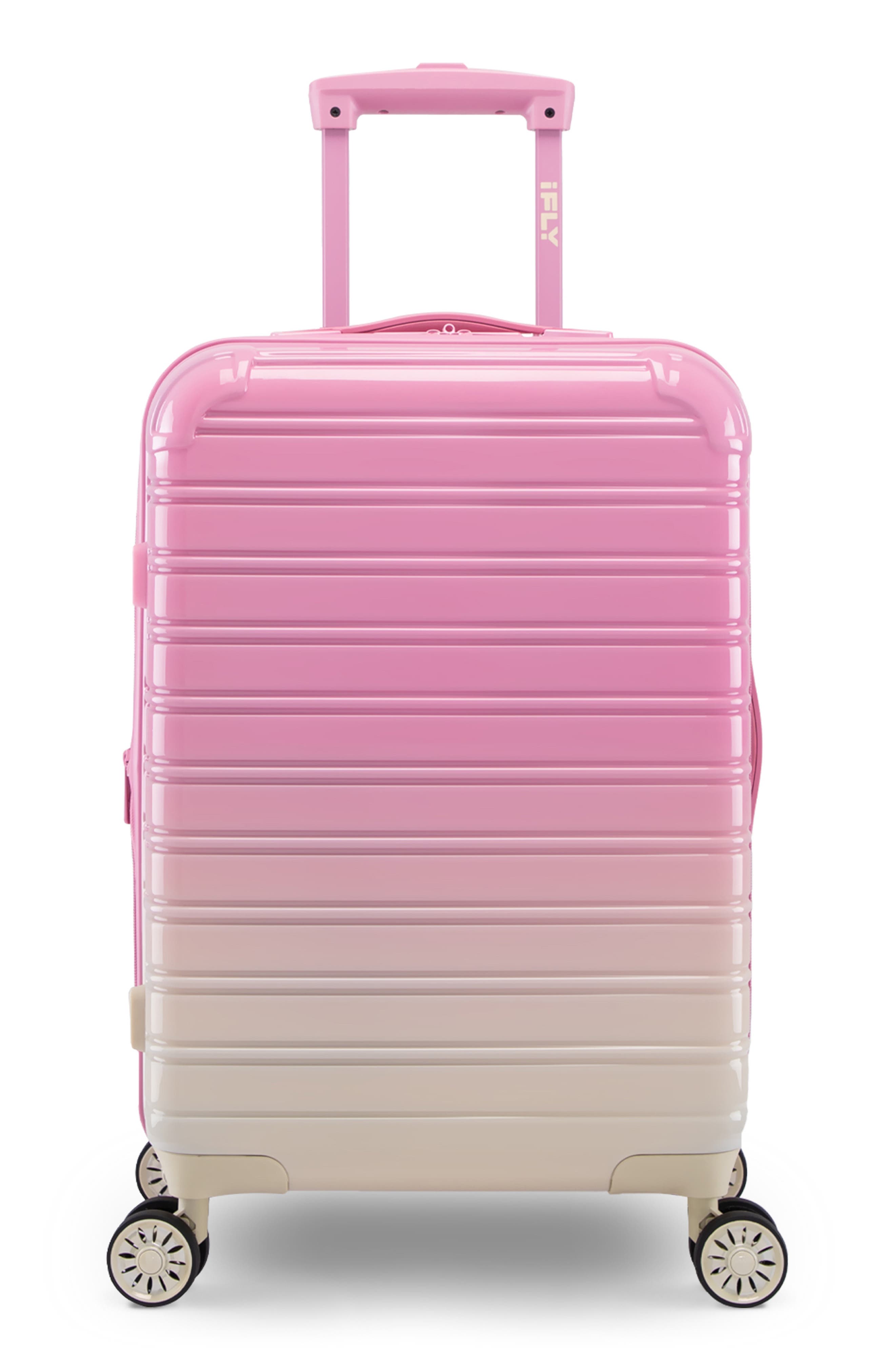 light pink carry on luggage