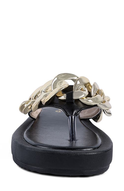 London Rag Chain Flip Flop Sandal In Black