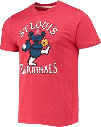 Men's St. Louis Cardinals Homage Red Grateful Dead Tri-Blend T-Shirt