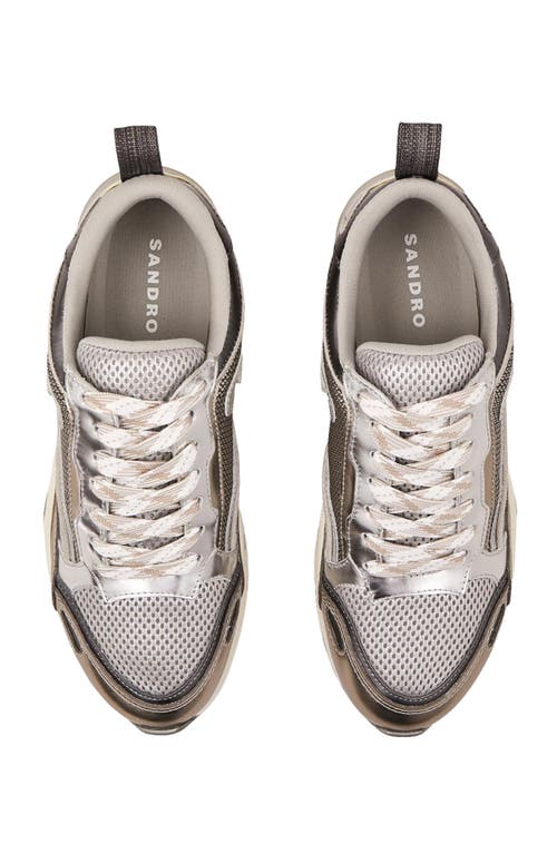 Shop Sandro Flame Trainers In Silver