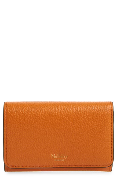 Mulberry Continental Leather Trifold Wallet In Orange